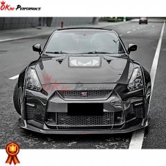 CMST Style Half Carbon Fiber Front Bumper With Front Lip For Nissan R35 GTR 2008-2016