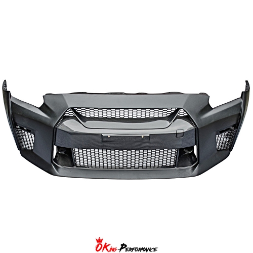 CMST Style Half Carbon Fiber Front Bumper With Front Lip For Nissan R35 GTR 2008-2016