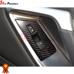 Dry Carbon Fiber Interiors Door Window Switch Lift Cover Trim For Nissan R35 GTR 2008-2016