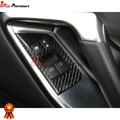 Dry Carbon Fiber Interiors Door Window Switch Lift Cover Trim For Nissan R35 GTR 2008-2016