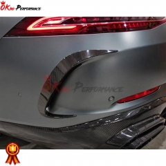 Brabus Style Dry Carbon Fiber Rear Bumper Canards For Mercedes Benz AMG GT50 GT53 2019-2020