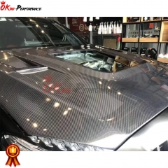 Carbon Fiber Hood With Glass For Mercedes Benz C-Class W205 C63 amg 2D 4D