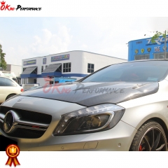 RevoZport Style Carbon Fiber Hood For Mercedes-Benz A-class W176 A180 A200 A250 A260 A45 AMG 2013-2017