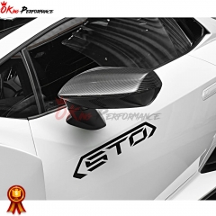 OEM Style Dry Carbon Fiber Mirror Cover (Replacement) For Lamborghini Huracan STO