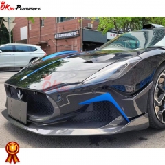 SD Style Dry Carbon Fiber Front Bumper Canards For Maserati MC20