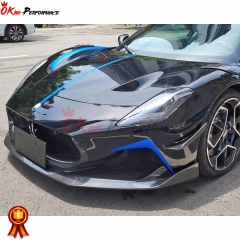 SD Style Dry Carbon Fiber Front Bumper Canards For Maserati MC20