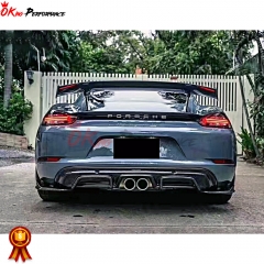 ARMA Style Carbon Fiber Rear Diffuser For Porsche 718 Cayman Boxster 2016-2020