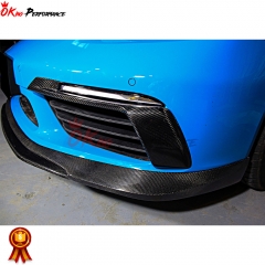 TechArt Style Carbon Fiber Front Bumper Light Cover For Porsche 718 Cayman Boxster 2016-2020