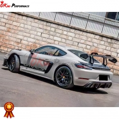GT4RS Style Dry Carbon Fiber Rear GT Spoiler For Porsche 718 Cayman Boxster 2016-2020