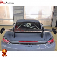 GT4RS Style Carbon Fiber Rear GT Spoiler For Porsche 718 Cayman Boxster 2016-2020