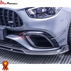 AE Style Carbon Fiber Front Bumper Canards For Mercedes Benz E-Class W213 E43 E53 E63 E63S 2020-2022