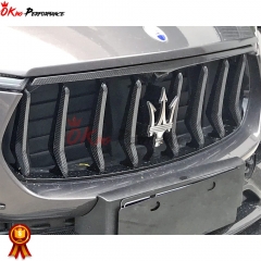 Mansory Style Dry Carbon Fiber Front Grille Trim For Maserati Levante 2016-2018