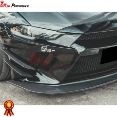 CMST Style Carbon Fiber Front Bumper Canards For Mustang 2018-2023