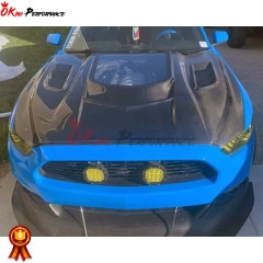 CMST V1 Transparent Style Carbon Fiber with Glass Hood For Ford Mustang 2015-2017