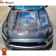 CMST V1 Transparent Style Forged Carbon Fiber with Glass Hood For Ford Mustang 2015-2017