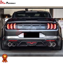 GT500 Style Plastic Rear Bumper With Rear Diffuser & Exhaust Tips For Ford Mustang 2015-2017