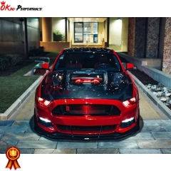 CMST V2 Transparent Style Carbon Fiber with Glass Hood For Ford Mustang 2015-2017