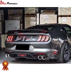 GT500 Style Plastic Rear Bumper With Rear Diffuser & Exhaust Tips For Ford Mustang 2015-2017