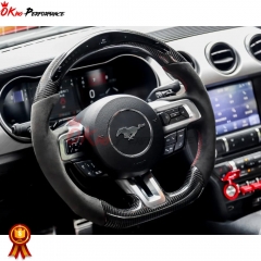 Customize Style Steering Wheel With LED Shift Light (perforated ) For Ford Mustang 2015-2017