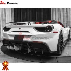 Novitec Style Dry Carbon Fiber Diffuser Light Cover For Ferrari 488 GTB Spider 2015-2018