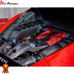 Capisto Style Dry Carbon Fiber Engine Lock Cover For Ferrari 488 GTB 2015-2018