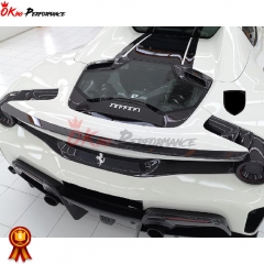 Capristo Dry Carbon Fiber Rear Engine Cover Trunk Boot Lid For Ferrari 488 Spider 2015-2018