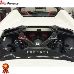 Capristo Dry Carbon Fiber Rear Engine Cover Trunk Boot Lid For Ferrari 488 Spider 2015-2018