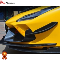 PT Style Dry Carbon Fiber Front Spliter For Ferrari F8 2020-2022