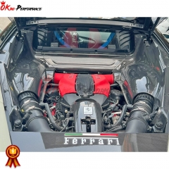 OEM Style Dry Carbon Fiber Engine Bay Set Cover Kits For Ferrari F8 2020-2022