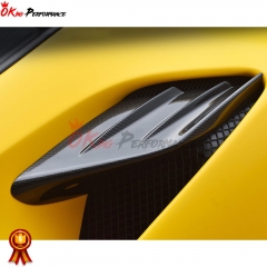PT Style Dry Carbon Fiber Rear Air Inlet Trim For Ferrari F8 2020-2022