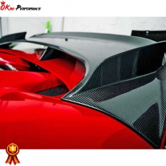 PT Style Dry Carbon Fiber Rear Spoiler Wing For Ferrari F8 2020-2022