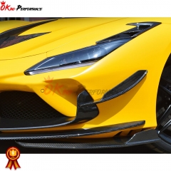 PT Style Dry Carbon Fiber Front Spliter For Ferrari F8 2020-2022