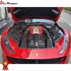 OEM Style Dry Carbon Fiber Engine Bay Compartment Cover For Ferrari 812 2017-2018