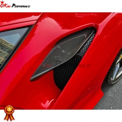 OEM Style Dry Carbon Fiber Rear Air Inlet Vent Trims For Ferrari F8 2020-2022