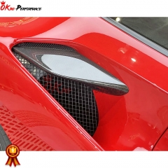 OEM Style Dry Carbon Fiber Rear Air Inlet Vent Trims For Ferrari F8 2020-2022