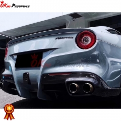 DMC Style Carbon Fiber Rear Spoiler Trunk Wing For Ferrari F12 2013-2017