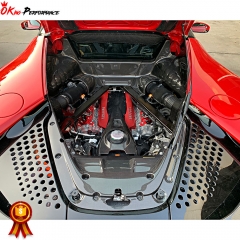 OEM Style Dry Carbon Fiber Engine Bay Compartment Set Cover Kit For Ferrari SF90