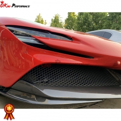 OEM Style Dry Carbon Fiber Front Side Air Inlet Trims For Ferrari SF90