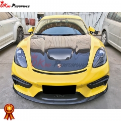 OKING Style Dry Carbon Fiber Hood For Porsche 718 Cayman Boxster 2016-2019