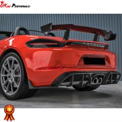 Paktechz Style Dry Carbon Fiber Rear Bumper Canards For Porsche Boxster Cayman 718 2016-2020