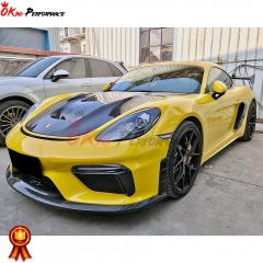 OKING Style Dry Carbon Fiber Hood For Porsche 718 Cayman Boxster 2016-2019