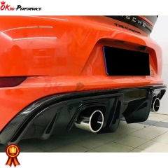 GT4 Style Matt Finished Carbon Fiber Rear Diffuser For 718 Cayman Boxster 2016-2019