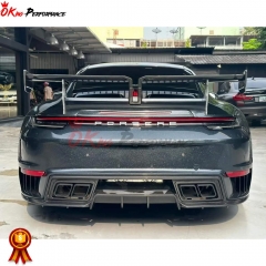 Topcar Style Dry Carbon Fiber With Portion Primer Rear Bumper For Porsche 911 992 Carrera S 2019-2023