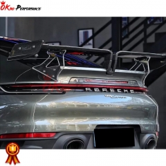 TechArt Style Dry Carbon Fiber With Portion Primer Rear Spoiler For Porsche 911 992 Carrera S 2019-2023