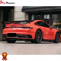 TechArt Style Dry Carbon Fiber With Portion Primer Rear Spoiler For Porsche 911 992 Carrera S 2019-2023