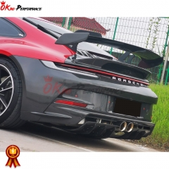 GT3 Style Dry Carbon Fiber Rear Diffuser For Porsche 911 992 Carrera S 2019-2023