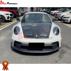 GT3 Style Dry Carbon Fiber With Full Primer Front Bumper For Porsche 911 992 Carrera S 2019-2023