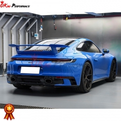 Sport Design Style Dry Carbon Fiber With Full Primer Rear Spoiler For Porsche 911 992 Carrera S 2019-2023