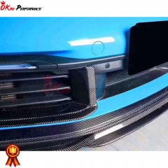 OEM Style Dry Carbon Fiber Front Bumper Vent Cover Trim For Porsche 911 992 Carrera 2019-2023