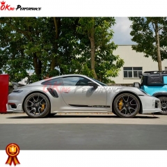 TechArt Style Primed Dry Carbon Fiber Front Bumper For Porsche 911 992 Turbo S Carrera 2019-2023